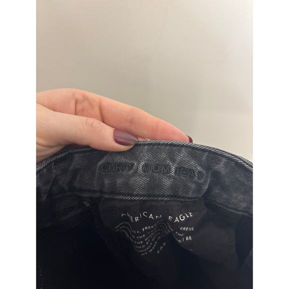 American Eagle Curvy Mom Jean Womens 8 Dark Gray High Rise Stretch - Picture 4 of 6
